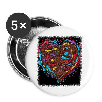 peace symbol flower power green present peace sign - Buttons groß 56 mm (5er Pack) - Weiß - Vorne
