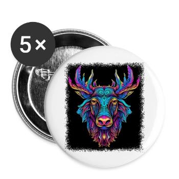 color birthday present caution present idea - Buttons large 2.2''/56 mm (5-pack) - white - Front