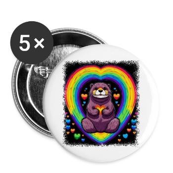Anniversaire Bébé Loutre Citation Cadeau d’anniversaire Idée de cadeau - Lot de 5 grands badges (56 mm) - blanc - Devant