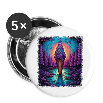 Present 60s Birthday Global Peace Fun Hippy Jokes - Buttons large 2.2''/56 mm (5-pack) - white - Front