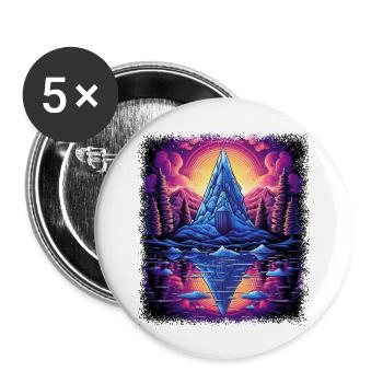 Mouvement de la paix Désarmement Contre-culture Paix - Lot de 5 grands badges (56 mm) - blanc - Devant
