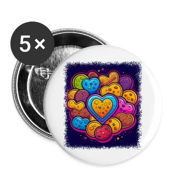 baking gift joke funny chef design tshirts happy - Buttons groß 56 mm (5er Pack) - Weiß - Vorne
