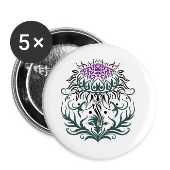 Distel lila Thistle - Buttons groß 56 mm (5er Pack) - Weiß - Vorne