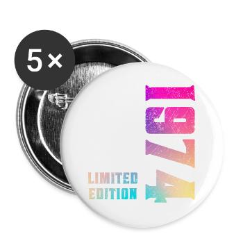 1974 Limited Edition 50. Geburtstag Geschenk Retro - Buttons groß 56 mm (5er Pack) - Weiß - Vorne
