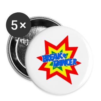 Lebhafte Breakdancer Motivgestaltung - Buttons groß 56 mm (5er Pack) - Weiß - Vorne