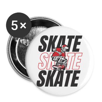 Skateboard - Buttons large 2.2''/56 mm (5-pack) - white - Front