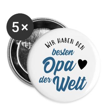 Wir haben den besten Opa der Welt - Buttons groß 56 mm (5er Pack) - Weiß - Vorne