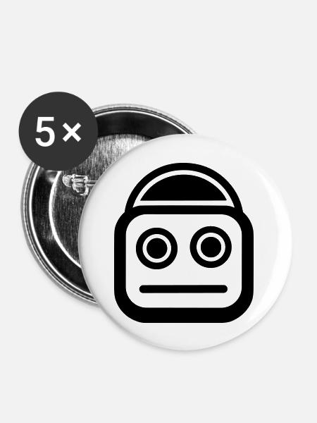 Kleiner Roboter - Buttons groß 56 mm (5er Pack) - Weiß