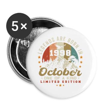 Octobre 1998 - Anniversaire en Octobre 1998 - Lot de 5 grands badges (56 mm) - blanc - Devant