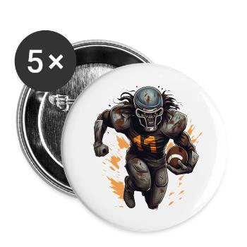 American Football Player Monster Shirt Creepy - Buttons large 2.2''/56 mm (5-pack) - white - Front