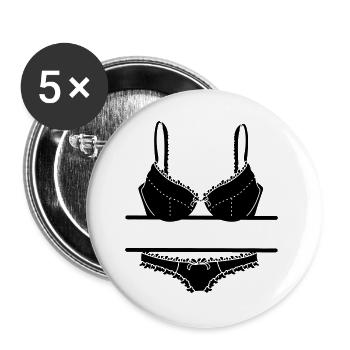Dessous-Logo für BH und Slip - Buttons groß 56 mm (5er Pack) - Weiß - Vorne
