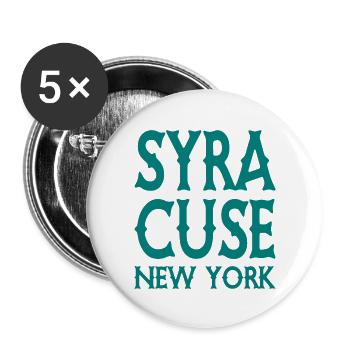Syracuse - New York - États-Unis USA - Lot de 5 grands badges (56 mm) - blanc - Devant