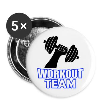 Équipe d’entraînement - Lot de 5 grands badges (56 mm) - blanc - Devant