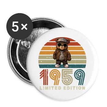 Limited Edition 1959 Geburtstag Vintage Retro - Buttons groß 56 mm (5er Pack) - Weiß - Vorne