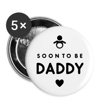 Bald Papa - Buttons groß 56 mm (5er Pack) - Weiß - Vorne