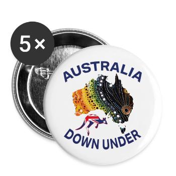 Australia - Spirit of Down Under - Buttons groß 56 mm (5er Pack) - Weiß - Vorne