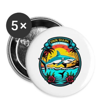 Hai - Buttons groß 56 mm (5er Pack) - Weiß - Vorne