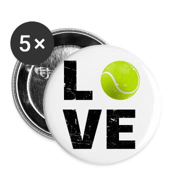 Tennis amour - Lot de 5 grands badges (56 mm) - blanc - Devant