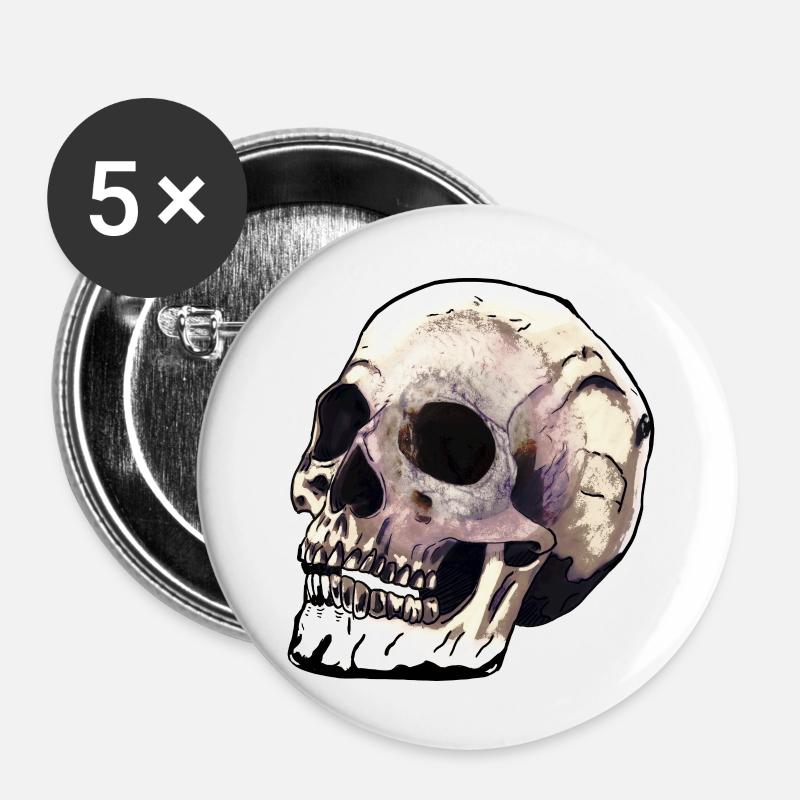 Skull Dimension - Buttons large 2.2''/56 mm (5-pack) - white