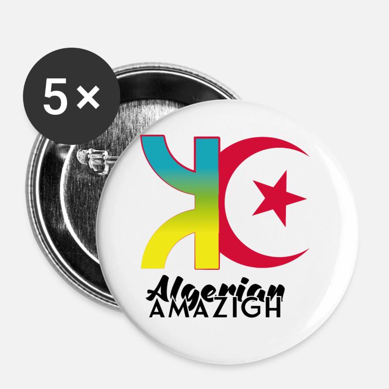 Algerian Amazigh - Buttons large 2.2''/56 mm (5-pack) - white