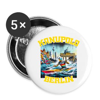 Canoe Polo Berlin Graffiti - Buttons large 2.2''/56 mm (5-pack) - white - Front