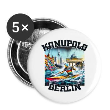 Canoe Polo Berlin Graffiti - Buttons large 2.2''/56 mm (5-pack) - white - Front