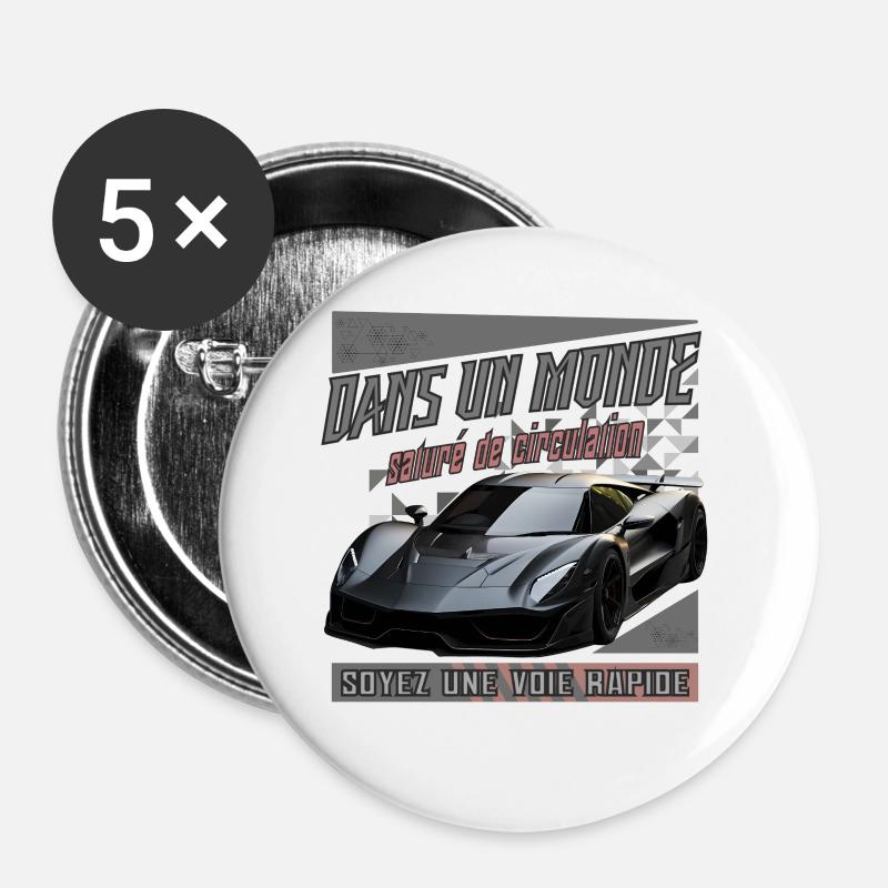 Be a fast track - Buttons large 2.2''/56 mm (5-pack) - white