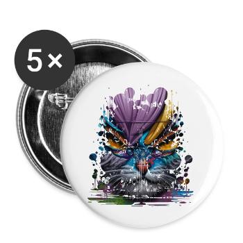 graffiti street art spray colors cool artist retro - Buttons large 2.2''/56 mm (5-pack) - white - Front