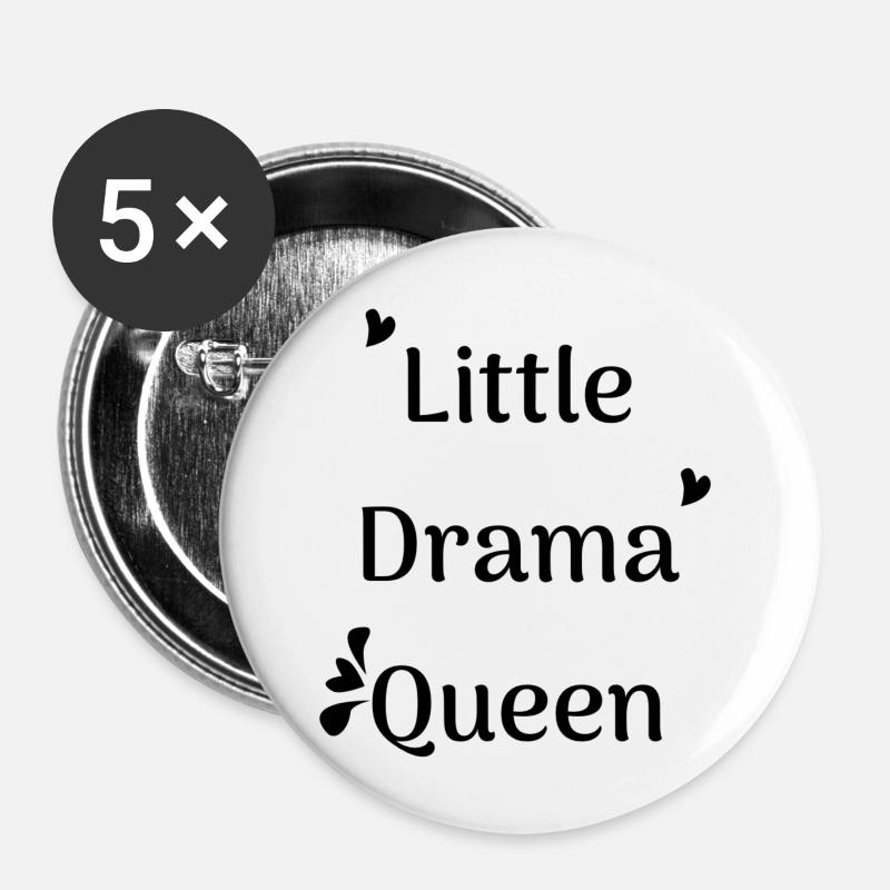 Drama Queen - Buttons large 2.2''/56 mm (5-pack) - white