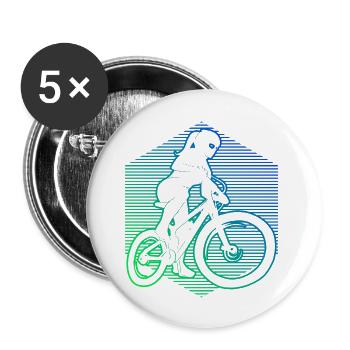 Hommes VTT Cycliste Cyclisme Femmes - Lot de 5 grands badges (56 mm) - blanc - Devant