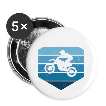 Men's Dirt Biker Freestyle Motocross Dirt Bike - Buttons large 2.2''/56 mm (5-pack) - white - Front