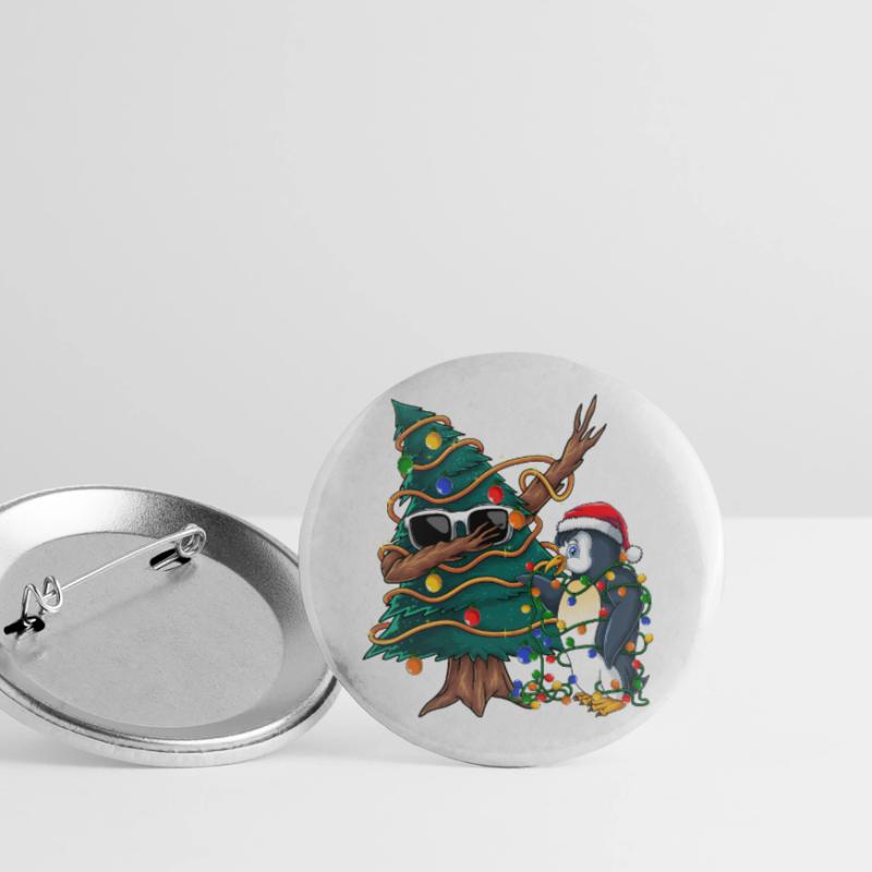 Dapping Tannenbaum -Dapping Weihnachtspullover Buttons groß 56 mm (5er Pack)