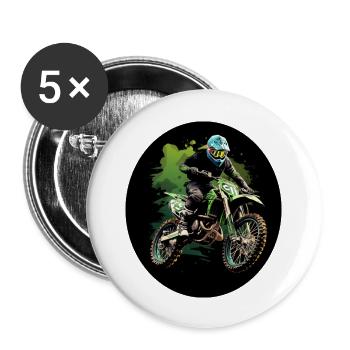 Motorcross Splatter - Buttons large 2.2''/56 mm (5-pack) - white - Front