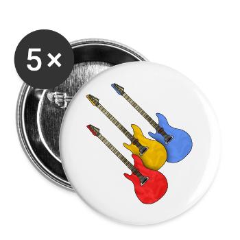 Gitarren - Buttons groß 56 mm (5er Pack) - Weiß - Vorne