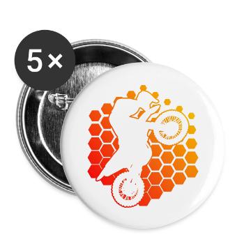 Dirt Biker Motocross Dirt Bike Women Men - Buttons large 2.2''/56 mm (5-pack) - white - Front