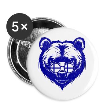 Finnland Bär - Flagge von Finnland Sonnenbrille - Buttons groß 56 mm (5er Pack) - Weiß - Vorne