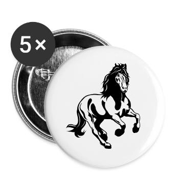 Friesian stallion galloping - Buttons large 2.2''/56 mm (5-pack) - white - Front