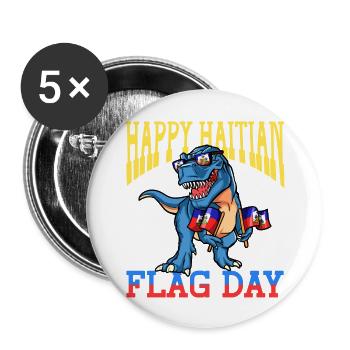 Haïti drapeau haïtien femme princesse je cadeau - Lot de 5 grands badges (56 mm) - blanc - Devant