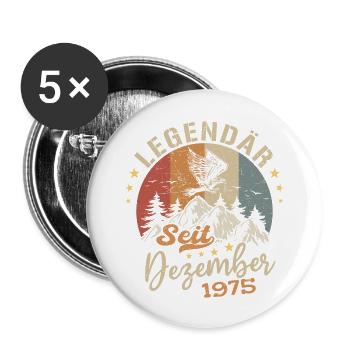 Legendär seit Dezember 1975 limitierte Auflage - Buttons groß 56 mm (5er Pack) - Weiß - Vorne