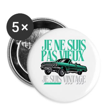 I'm not old I'm vintage - Buttons large 2.2''/56 mm (5-pack) - white - Front