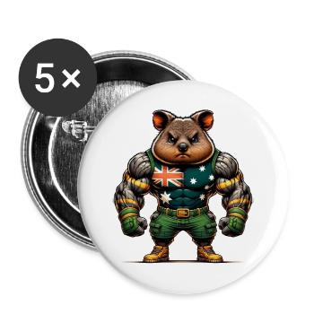 Quokka Australian fighter design - Buttons large 2.2''/56 mm (5-pack) - white - Front