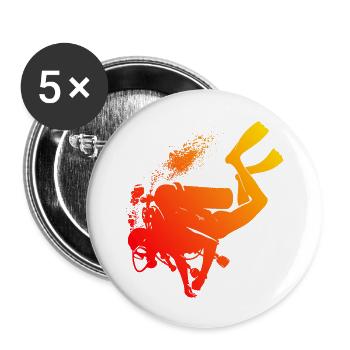 Women's Free Dive Diver Scuba Diver Scuba Diving - Buttons large 2.2''/56 mm (5-pack) - white - Front