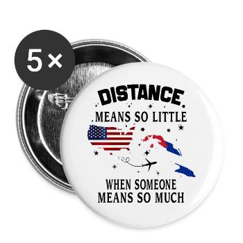 Distanz bedeutet so wenig, wenn jemand viel bedeutet - Buttons groß 56 mm (5er Pack) - Weiß - Vorne