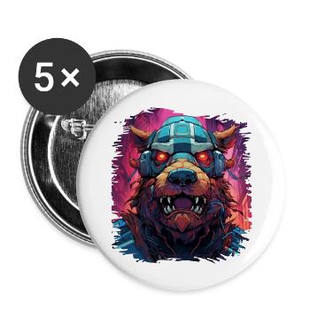 art animalier faune humour présenter idée amusant - Lot de 5 grands badges (56 mm) - blanc - Devant