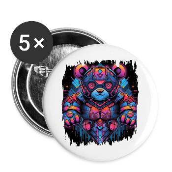 Growler anniversaire Koala Grumbler drôle Panda géant - Lot de 5 grands badges (56 mm) - blanc - Devant