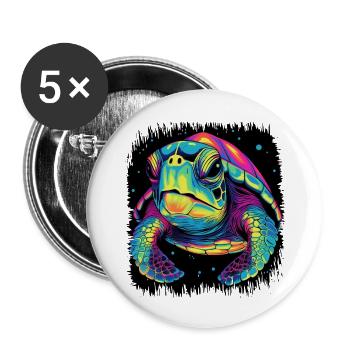 Quote Coral Reef Aquatic Animal Turtle Lover Love - Buttons large 2.2''/56 mm (5-pack) - white - Front