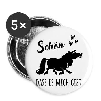 Schön dass es mich gibt - Valentinstag, Single - Buttons groß 56 mm (5er Pack) - Weiß - Vorne