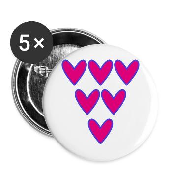 PAAR. VALENTINSTAG. ICH HABE GERADE GEHEIRATET. HERZ. Junggesellinnenabschied. - Buttons groß 56 mm (5er Pack) - Weiß - Vorne