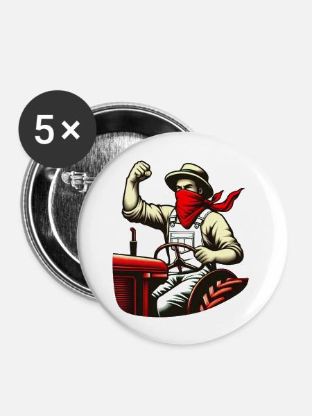 Ländlicher Revolutionär - Buttons groß 56 mm (5er Pack) - Weiß