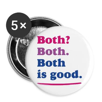 LGBTQ-Pride-Monat - Bisexuelle Pride - Buttons groß 56 mm (5er Pack) - Weiß - Vorne